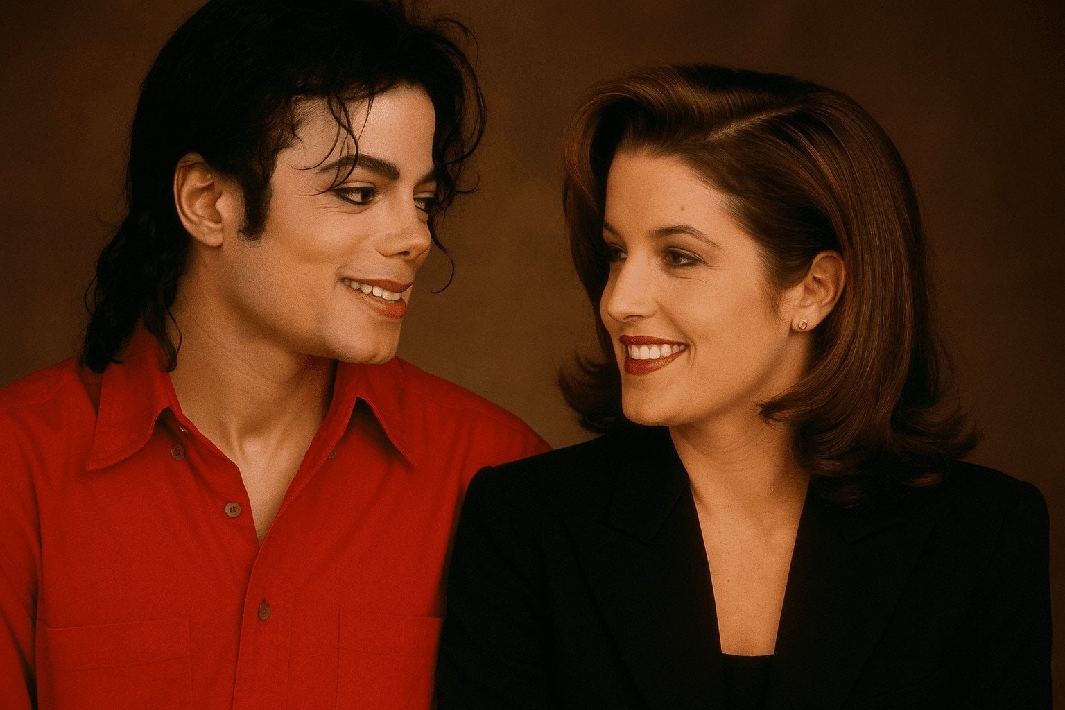 Michael Jackson e Lisa Marie Presley (imagem gerada por IA)