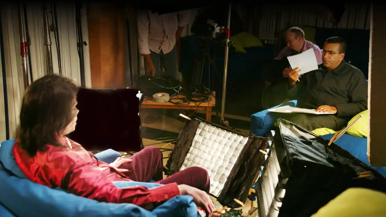 Michael Jackson e Marting Bashir na sequêcia final para o documentário "Living with Michael Jackson".