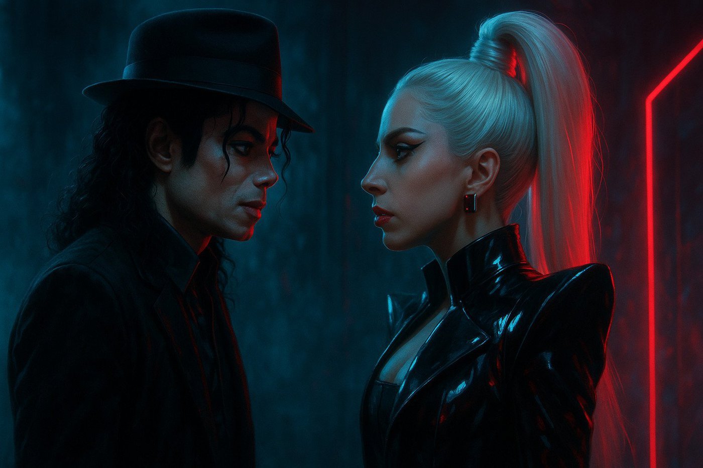 Michael Jackson e Lady Gaga em imagem criada por IA
