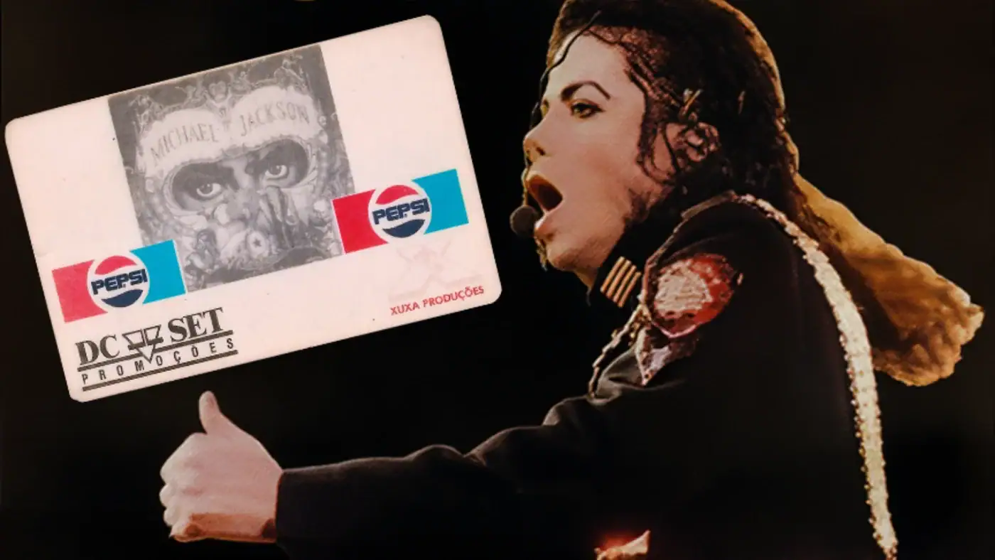 Ingresso dos shows em São Paulo e imagem publicitária de Michael Jackson