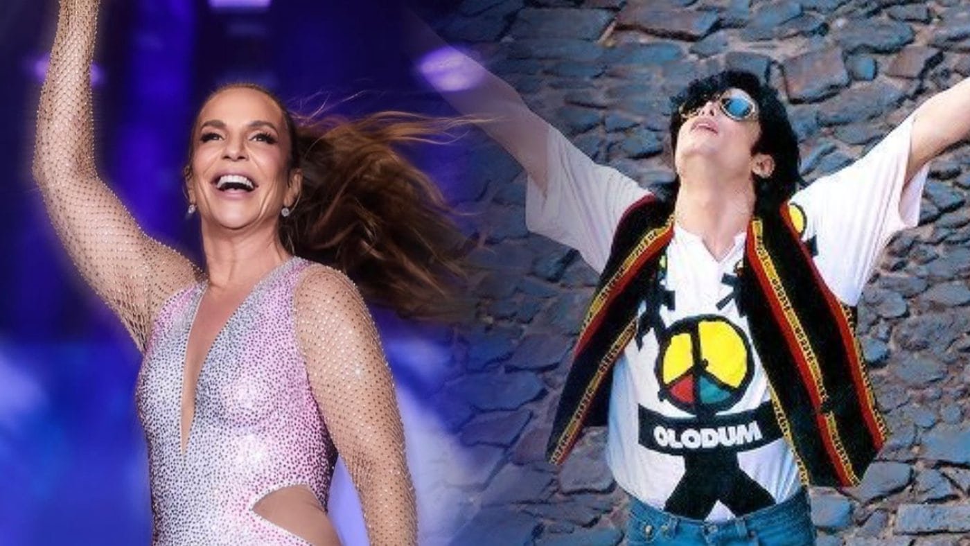 Montagem com Ivete Sangalo no The Town e Michael Jackson no Pelourinho