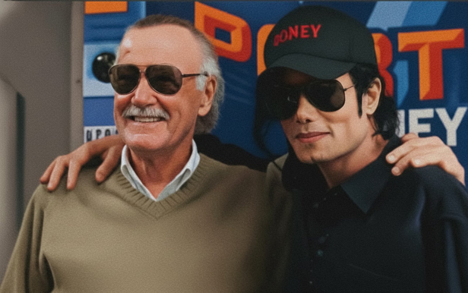 Stan Lee e Michael Jackson, por volta de 1998 (Restaurado com auxílio de IA)