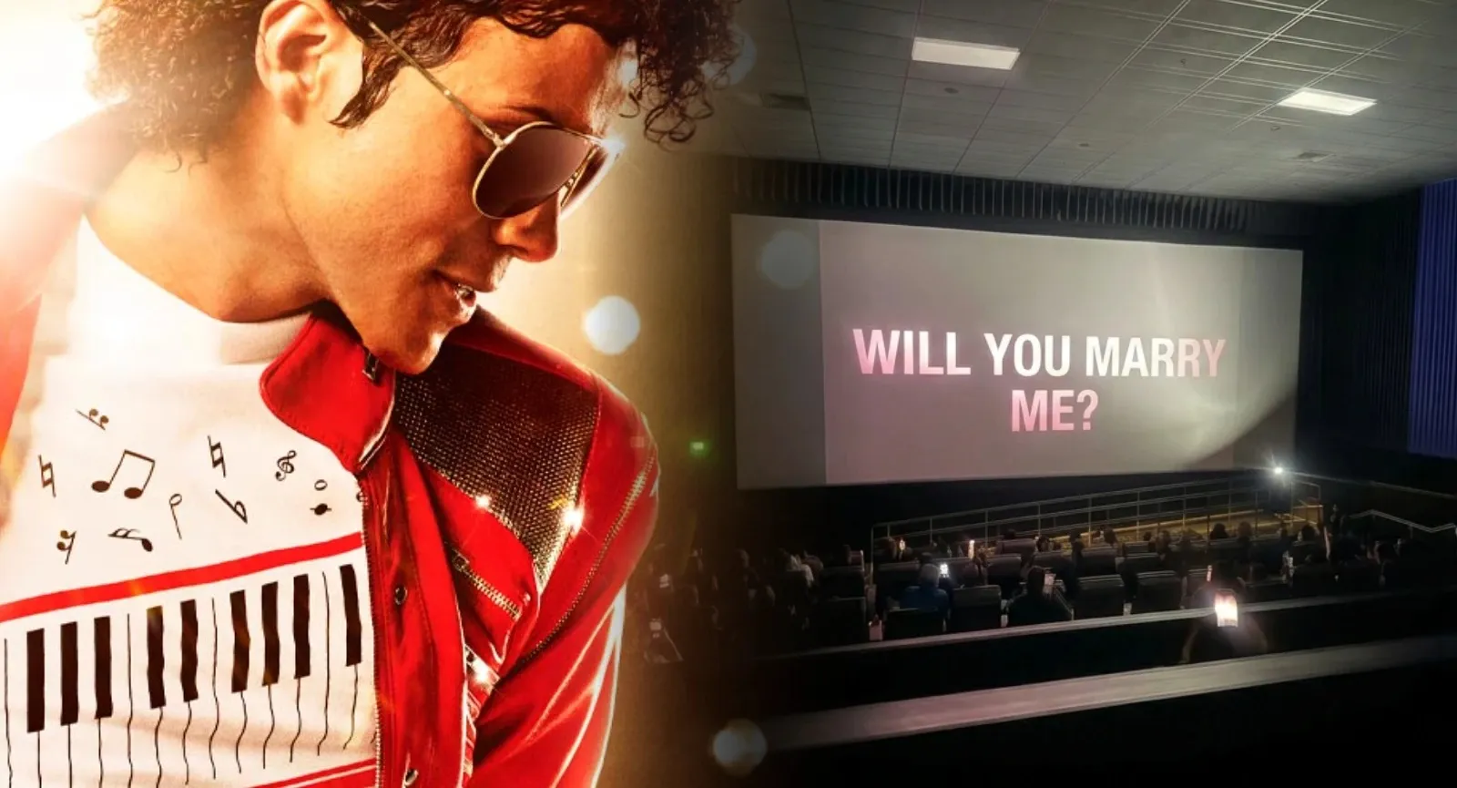 Ninguém esperava: sessão do filme MICHAEL termina com pedido de casamento! | Um pedido de casamento no filme MICHAEL mjbeats.com .br