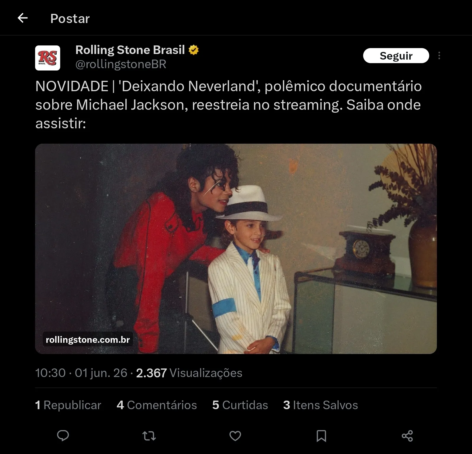 15868 Não somos sem memória, Rolling Stone