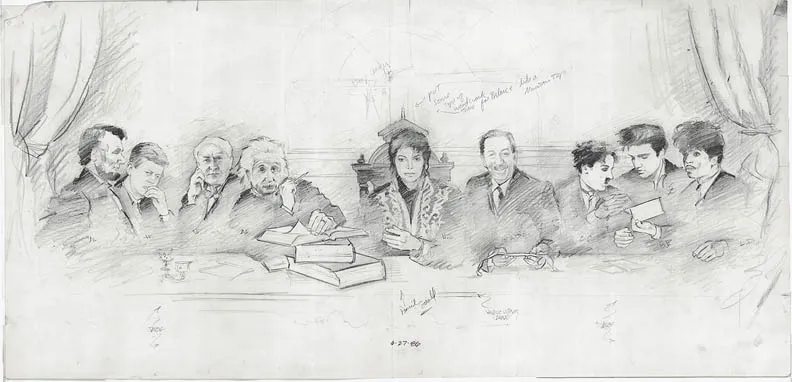 h-sketch-1 O quadro da “Última Ceia” de Michael Jackson? Artista revela a verdadeira história da obra